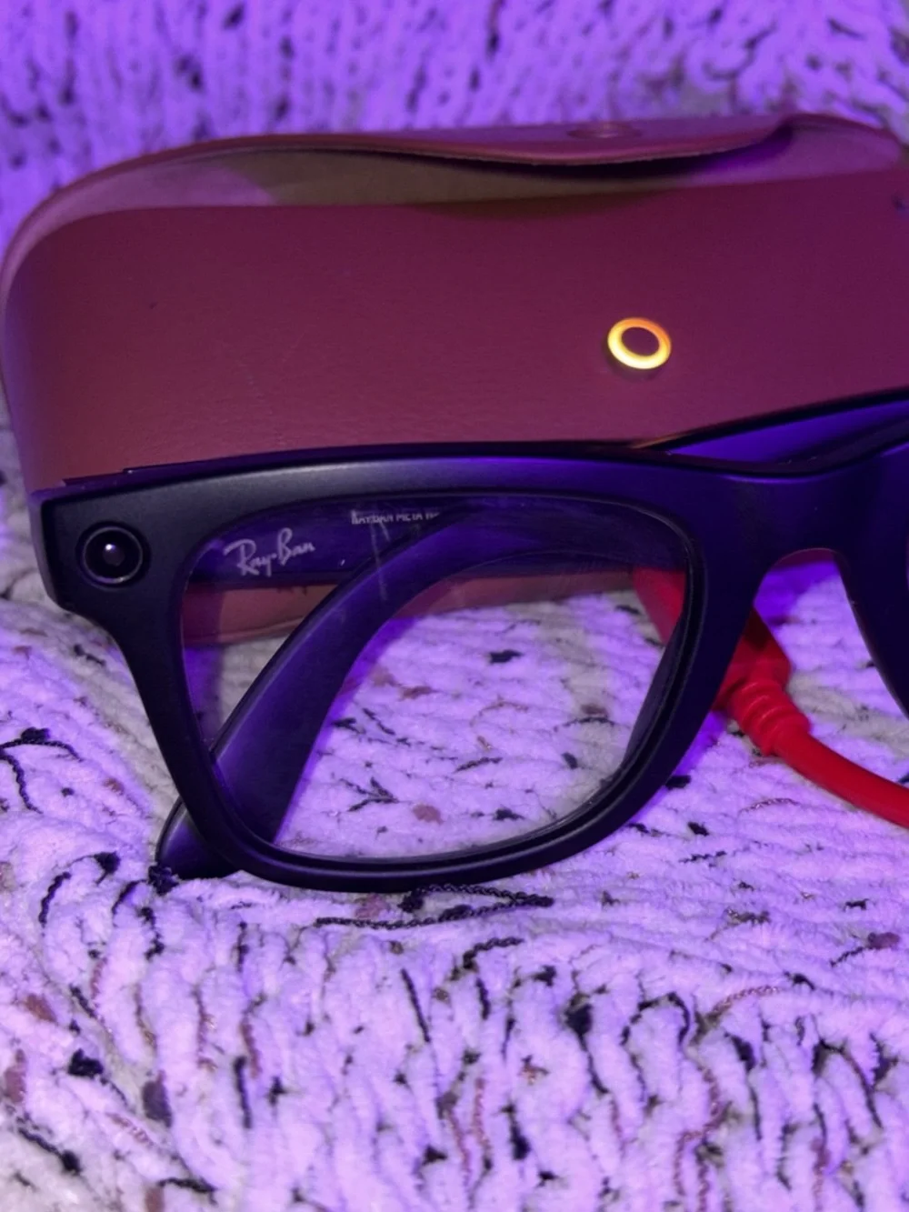 Ray-Ban Black Wayfarer Glasses with Brown Case